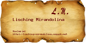 Lisching Mirandolina névjegykártya